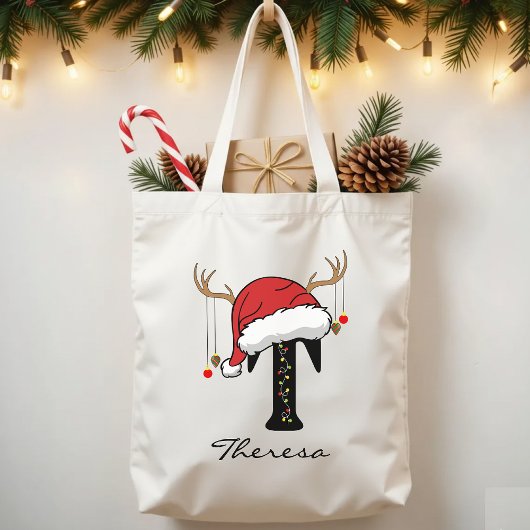 Personalized Christmas Alphabet Tote Bag for Mom Tragetasche