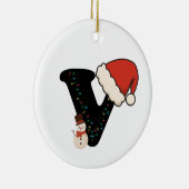 Personalized Christmas Alphabet V Keramik Ornament (Rechts)