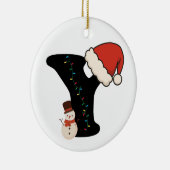 Personalized Christmas Alphabet Y Keramik Ornament (Rechts)