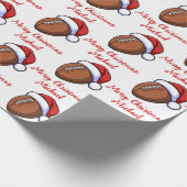 Personalized Christmas American Football Santa Geschenkpapier (Ecke)