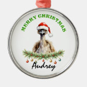 Personalized Christmas Aussie Animals Emu Ornament Aus Metall (Vorne)