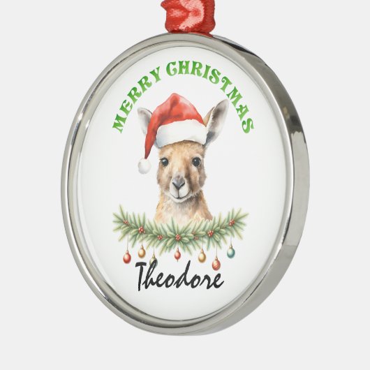 Personalized Christmas Aussie Animals Kangaroo Ornament Aus Metall (Links)
