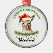 Personalized Christmas Aussie Animals Kangaroo Ornament Aus Metall (Vorne)