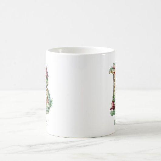 Personalized Christmas B Initial Monogram Kaffeetasse (Mittel)