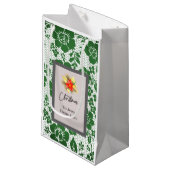 Personalized Christmas Bag Gray Serif Font   Kleine Geschenktüte (Vorderseite Schrägansicht)