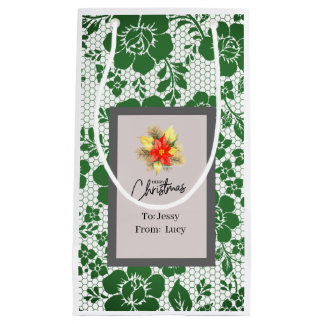 Personalized Christmas Bag Gray Serif Font   Kleine Geschenktüte