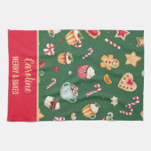 Personalized Christmas Baking Pattern Geschirrtuch (Horizontal)