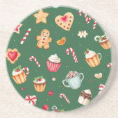 Personalized Christmas Baking Pattern Getränkeuntersetzer (Vorne)