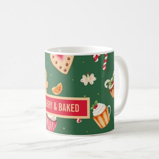 Personalized Christmas Baking Pattern Kaffeetasse (VorderseiteRechts)