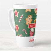 Personalized Christmas Baking Pattern Milchtasse (Linke Ecke)