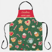 Personalized Christmas Baking Pattern Schürze (Vorderseite)