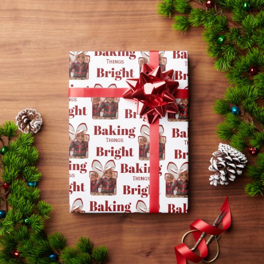 Personalized Christmas Baking Photo Geschenkpapier (Feiertagsgeschenk)