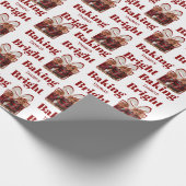 Personalized Christmas Baking Photo  Geschenkpapier (Ecke)