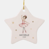 Personalized Christmas ballet Ballerina dancer Keramik Ornament (Vorne)