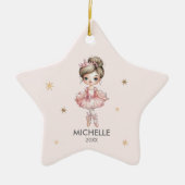 Personalized Christmas ballet Ballerina dancer Keramik Ornament (Vorne)