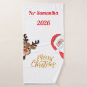 Personalized Christmas Bath Towel - Santa Design  Badehandtuch (Badehandtuch)