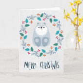 Personalized Christmas Bear Wreath Card Karte (Gelbe Blume)