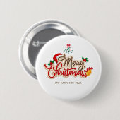 Personalized Christmas Button–Custom Seasonal Pin Button (Vorne & Hinten)