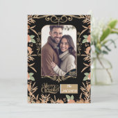 Personalized Christmas Card - Watercolor Floral Einladung (Stehend Vorderseite)