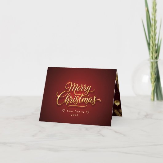 Personalized Christmas Card with Custom Message Dankeskarte (Vorderseite)