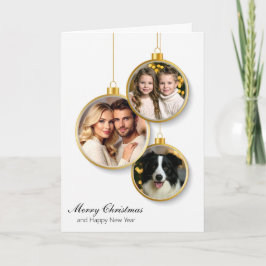 Personalized Christmas Card with Hanging Ornaments Feiertagskarte