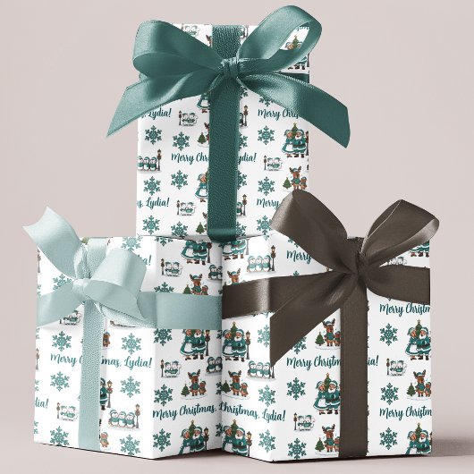 Personalized Christmas Carol Wrapping Paper Sheets Geschenkpapier Set