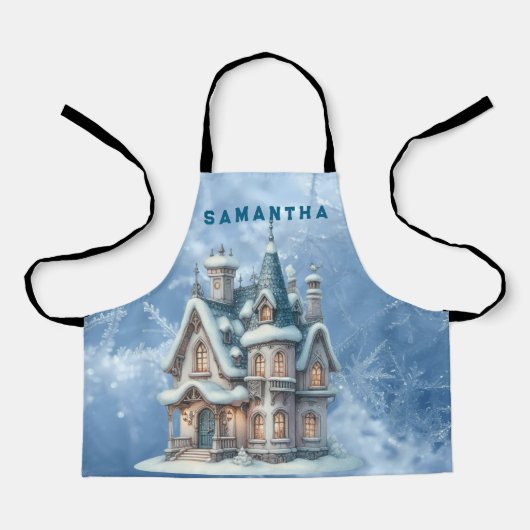 Personalized Christmas Castle Apron Kids Schürze (Vorderseite)