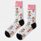 Personalized Christmas Children in Snow Pattern Socken (Linkes Detail)