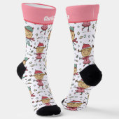 Personalized Christmas Children in Snow Pattern Socken (Gewinkelt)