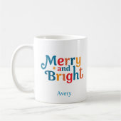 Personalized Christmas Colorful merry and bright Kaffeetasse (Links)