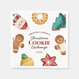 Personalized Christmas Cookie Exchange Gingerbread Serviette