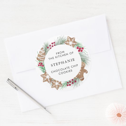 Personalized Christmas Cookie  Runder Aufkleber (Umschlag)