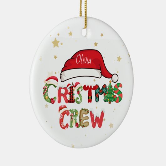 Personalized Christmas Crew Ornament (Rechts)