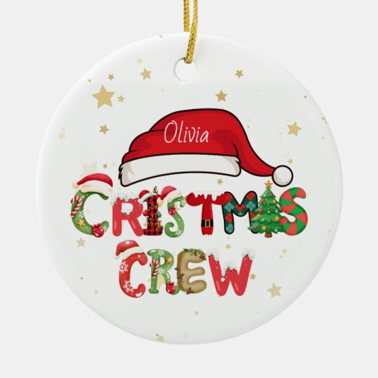 Personalized Christmas Crew Ornament (Vorne)
