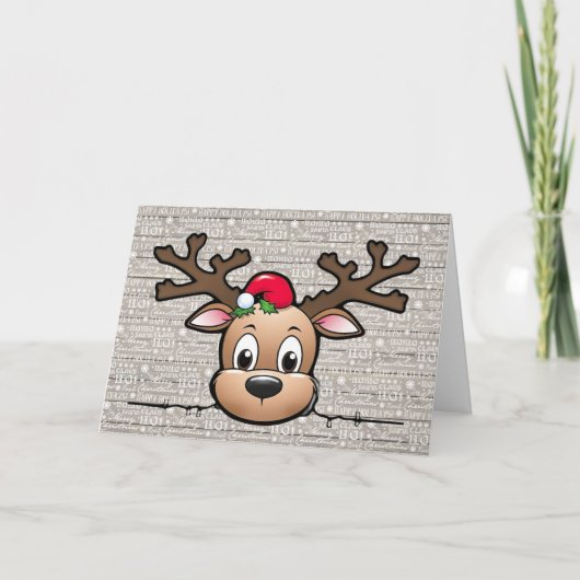 Personalized Christmas Deer Holiday Card Karte (Vorderseite)