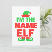 Personalized Christmas Elf Feiertagskarte (Stehend Vorderseite)
