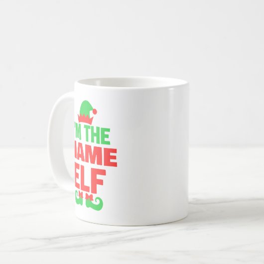 Personalized Christmas Elf Kaffeetasse (Vorderseite Links)