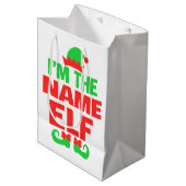 Personalized Christmas Elf Mittlere Geschenktüte (Vorderseite Schrägansicht)