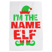 Personalized Christmas Elf Mittlere Geschenktüte (Rückseite)