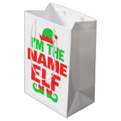 Personalized Christmas Elf Mittlere Geschenktüte (Rückseite Schrägansicht)