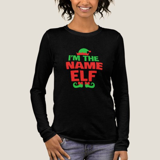 Personalized Christmas Elf Tri-Blend Shirt (Vorderseite)