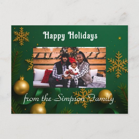 Personalized Christmas Family Photo Postcard Postkarte (Vorderseite)