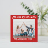 Personalized Christmas Flat Holiday Card Feiertagskarte (Stehend Vorderseite)