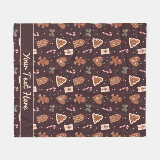 Personalized Christmas Fleece Blanket (Vorderseite (Horizontal))