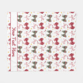Personalized Christmas Fleece Blanket With Bows (Vorderseite (Horizontal))