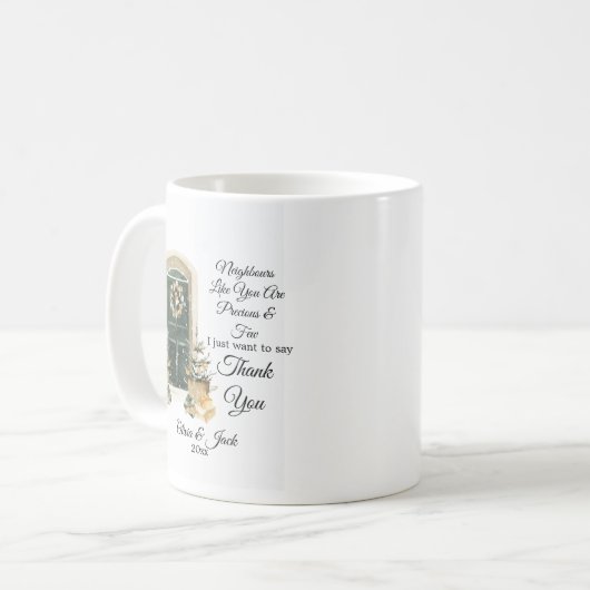 Personalized Christmas gift for Neighbor - custom Kaffeetasse (Vorderseite Links)