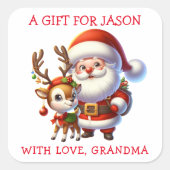 Personalized Christmas Gift Tags Quadratischer Aufkleber (Vorderseite)