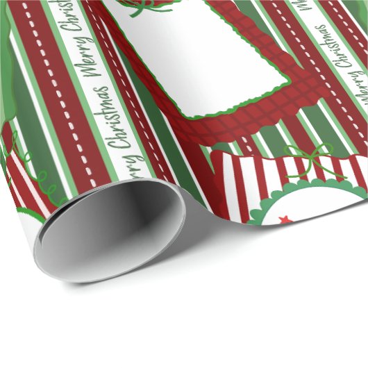 Personalized Christmas Gift Wrap-Scrapbook Cute Geschenkpapier (Rolleneckpunkt)