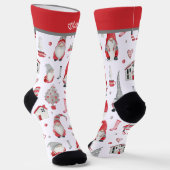 Personalized Christmas Gnome Pattern Socken (Gewinkelt)