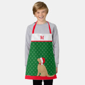 Personalized Christmas Golden Santa Dog Apron Schürze (Getragen)